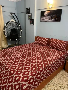 Maroon Ethnic Floral Cotton Printed Bedsheet Set