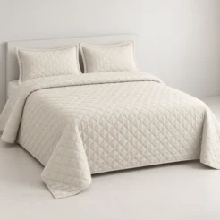 Alternative view of White Diamond Quilted Bedspread Set (3 Pcs)