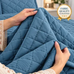 Quilted Blue Bedding Quality Showcase
