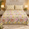 Multicolor Floral Printed King Size Bedsheet Set 3 Pcs