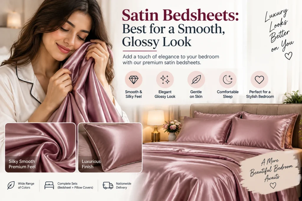 satin bedsheets smooth glossy look