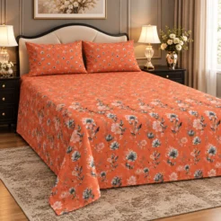 Alternative view of Coral Floral Vine King Size Printed Bedsheet