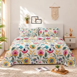 Multicolor Floral Garden Cotton Printed Bedsheet